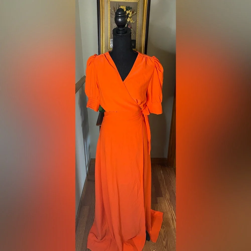 VICI Collection orange wrap maxi dress, Small - Picture 2 of 5